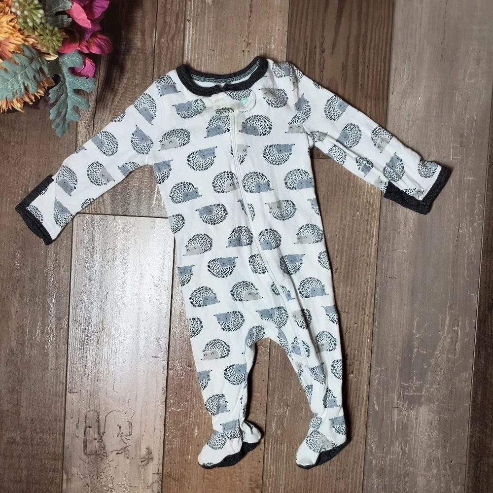 Cloud Island 0-3M 100% Cotton Hedgehog Footed Sleeper One Piece
